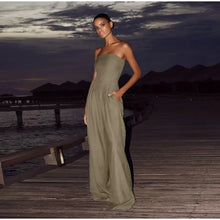 Load image into Gallery viewer, Solid Backless Jumpsuit Pockets Wide Leg Summer