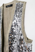 Load image into Gallery viewer, Sequin Open Vests for Women Glitter Sleeveless Vest Woman