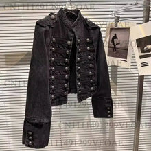 Load image into Gallery viewer, 2026 Autumn New Fashion Metal Buckle Design Shoulder Strap Denim Short Jacket For Women High Street Coat Female 11A06995