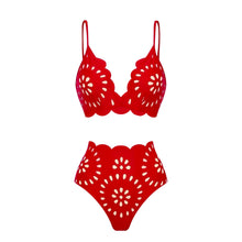 Load image into Gallery viewer, Sexy black & red One Piece Swimsuit With Cover Up Women Bikini 2025 Swimwear Female Swimming Suit Long Skirt Red Biquini Bodysuit Beachwear