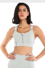 Load image into Gallery viewer, Women Sport Bra Tights Crop Top Yoga Vest Front Zipper Plus Size Adjustable Strap Shockproof Sportswear Gym Fitness Athletic Bra