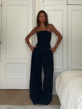 Load image into Gallery viewer, Solid Backless Jumpsuit Pockets Wide Leg Summer
