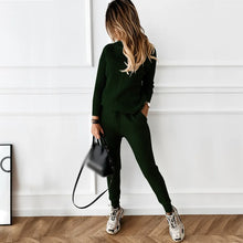 Load image into Gallery viewer, Two Piece Sets Womens Outifits Autumn/Winter New High Collar Solid Color Fashion Casual Top Pants Sweater Set for Women