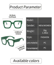 Load image into Gallery viewer, Vintage Glasses Square Full Rim Spectacles Unisex, Anti-Reflective Coating, Fashionable Transparent Lenses, Daily Wear Eyewear
