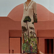 Load image into Gallery viewer, Summer Vintage Trees Long Dress Summer Flare Sleeve Boho Maxi Dress