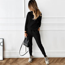 Load image into Gallery viewer, Two Piece Sets Womens Outifits Autumn/Winter New High Collar Solid Color Fashion Casual Top Pants Sweater Set for Women