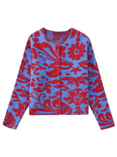 Load image into Gallery viewer, Vintage O Neck Flower Sweater