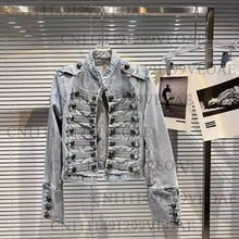 Load image into Gallery viewer, 2026 Autumn New Fashion Metal Buckle Design Shoulder Strap Denim Short Jacket For Women High Street Coat Female 11A06995