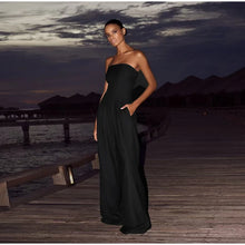 Load image into Gallery viewer, Solid Backless Jumpsuit Pockets Wide Leg Summer