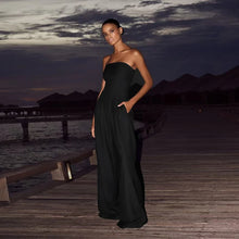 Load image into Gallery viewer, Solid Backless Jumpsuit Pockets Wide Leg Summer