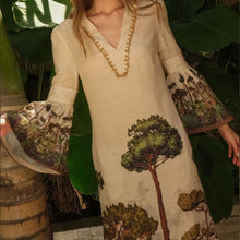 Load image into Gallery viewer, Summer Vintage Trees Long Dress Summer Flare Sleeve Boho Maxi Dress