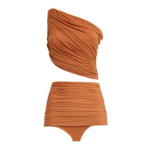 Load image into Gallery viewer, One Shoulder Bikini Set With Cover Up High Quality Swimsuit Women Push Up Swimwear High Waist Monokini Desire Bodysuit Bathsuit