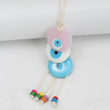 Load image into Gallery viewer, EVIL EYE Glass Heart Hamsa Hand Pendant