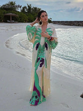 Load image into Gallery viewer, go to Greece Tassel Printed Splicing Maxi Dress