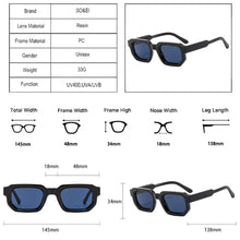 Load image into Gallery viewer, Fashion Square Sunglasses Vintage Blue Tea Punk Men Sun Glasses