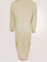 Load image into Gallery viewer, Long Knit Cardigan Sweater With Hollow Out Design And Open Front
