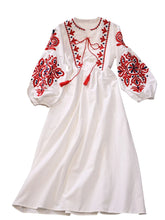 Load image into Gallery viewer, Women Embroidery Dress Long-sleeve