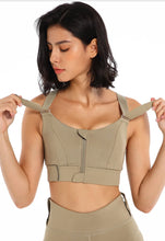 Load image into Gallery viewer, Women Sport Bra Tights Crop Top Yoga Vest Front Zipper Plus Size Adjustable Strap Shockproof Sportswear Gym Fitness Athletic Bra