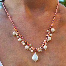 Load image into Gallery viewer, New Bohemian Style Irregular Design Natural Turquoise Bead Necklace for Women Gold Stainless Steel Chain Sand Vintage Jewelry