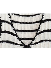 Load image into Gallery viewer, Summer 2 Piece Suit Black And White Striped V-Neck