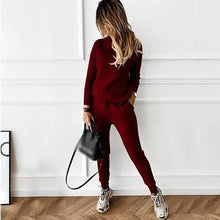 Load image into Gallery viewer, Two Piece Sets Womens Outifits Autumn/Winter New High Collar Solid Color Fashion Casual Top Pants Sweater Set for Women