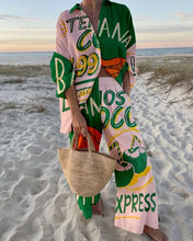 Load image into Gallery viewer, Summer Fashion Printed Shirt Two Piece Set Women Casual Loose Street Button Shirt Wide Leg Pants Two Piece Set Women