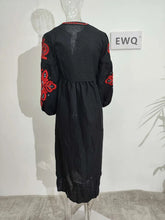 Load image into Gallery viewer, Women Embroidery Dress Long-sleeve
