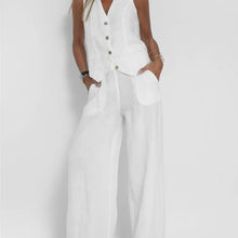 Load image into Gallery viewer, Fashionable High-waisted Wide-leg Trousers Suit For Women, Casual Commuting Temperament Vest And Vest 2-piece Set