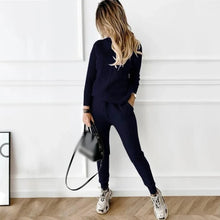 Load image into Gallery viewer, Two Piece Sets Womens Outifits Autumn/Winter New High Collar Solid Color Fashion Casual Top Pants Sweater Set for Women