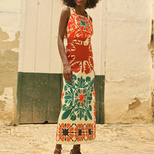 Load image into Gallery viewer, Fashion Pattern Slim A-line Dress Bohemian Dress