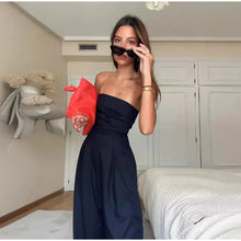 Load image into Gallery viewer, Solid Backless Jumpsuit Pockets Wide Leg Summer