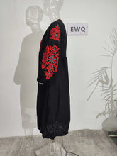 Load image into Gallery viewer, Women Embroidery Dress Long-sleeve