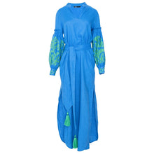 Load image into Gallery viewer, Floral Bohemian Hippie Embroidery Maxi Dress