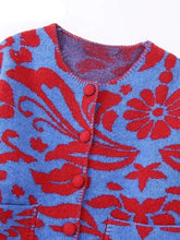 Load image into Gallery viewer, Vintage O Neck Flower Sweater