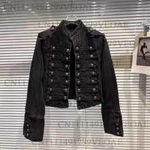 Load image into Gallery viewer, 2026 Autumn New Fashion Metal Buckle Design Shoulder Strap Denim Short Jacket For Women High Street Coat Female 11A06995