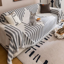 Load image into Gallery viewer, Thicken Chenille Blanket Classic Black Stripe Sofa Blanket Summer Couch Non Slip Blanket Office Nap Shawl Cushion Sofa Covers 담요