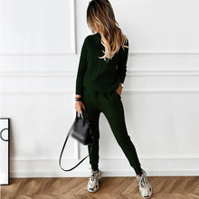 Load image into Gallery viewer, Two Piece Sets Womens Outifits Autumn/Winter New High Collar Solid Color Fashion Casual Top Pants Sweater Set for Women