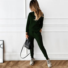 Load image into Gallery viewer, Two Piece Sets Womens Outifits Autumn/Winter New High Collar Solid Color Fashion Casual Top Pants Sweater Set for Women