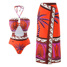Load image into Gallery viewer, One Shoulder Bikini Set With Cover Up High Quality Swimsuit Women Push Up Swimwear High Waist Monokini Desire Bodysuit Bathsuit