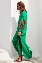 Load image into Gallery viewer, Floral Bohemian Hippie Embroidery Maxi Dress