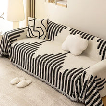 Load image into Gallery viewer, Thicken Chenille Blanket Classic Black Stripe Sofa Blanket Summer Couch Non Slip Blanket Office Nap Shawl Cushion Sofa Covers 담요