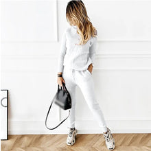 Load image into Gallery viewer, Two Piece Sets Womens Outifits Autumn/Winter New High Collar Solid Color Fashion Casual Top Pants Sweater Set for Women