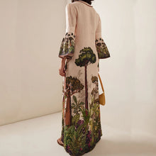 Load image into Gallery viewer, Summer Vintage Trees Long Dress Summer Flare Sleeve Boho Maxi Dress
