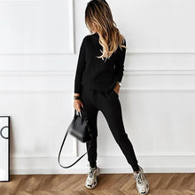 Load image into Gallery viewer, Two Piece Sets Womens Outifits Autumn/Winter New High Collar Solid Color Fashion Casual Top Pants Sweater Set for Women