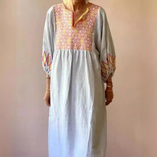 Load image into Gallery viewer, Ethnic Retro Print Long Dress Loose Beach Boho Dress