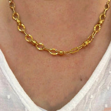 Load image into Gallery viewer, New Bohemian Style Irregular Design Natural Turquoise Bead Necklace for Women Gold Stainless Steel Chain Sand Vintage Jewelry