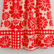 Load image into Gallery viewer, red Fashion Slim Fit Sexy Open Back V-Neck Printed Strap Long Dress