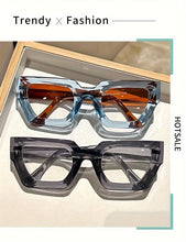 Load image into Gallery viewer, Y2K Oversized Clear Lens Glasses with Leopard Print Frame, Blue Light Blocking, Fashionable Accessory for Casual Attire