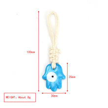 Load image into Gallery viewer, EVIL EYE Glass Heart Hamsa Hand Pendant