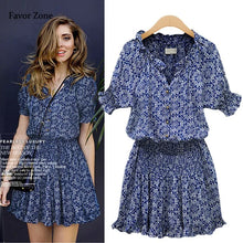 Load image into Gallery viewer, Short Casual Women Summer Dress Boho Style Floral